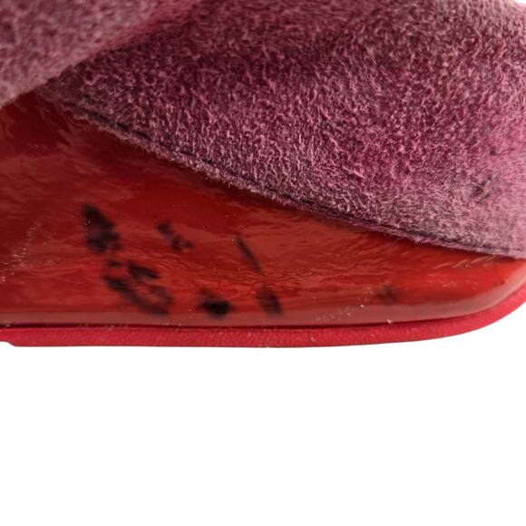 Fitflop Cha Cha Sandals Womens 11 Pink Suede Red Patent Beaded Thong Slip On - Picture 6 of 10